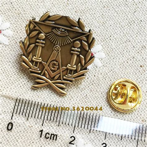 50pcs Masonic Lodge Wreath Double Column Lapel Pin 3d Free Masons