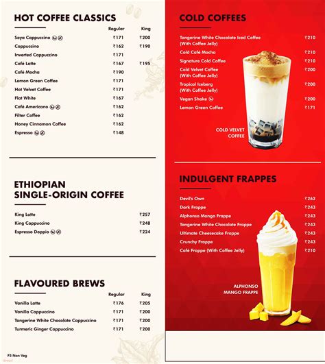 Menu Of Cafe Coffee Day Tolichowki Hyderabad Dineout Discovery