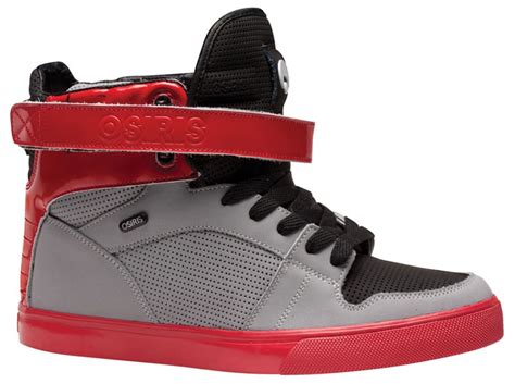 Osiris Skate Shoes Rhyme Remix High Tops Grayblackred