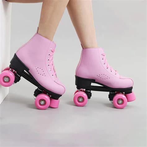 Adult Double Row Inline Roller Skates Shoes Adult Men And Women Double Row Wheel Roller Skates