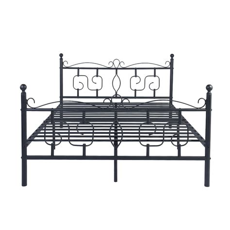 Homy Casa Conway Full Metal Double Black Bed Frame The Home Depot Canada