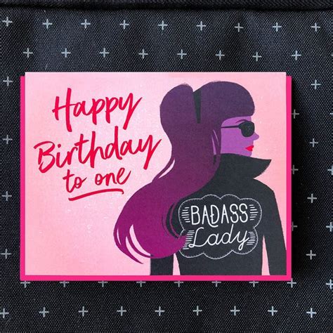 Badass Lady Birthday Card Etsy Birthday Cards Letterpress Cards