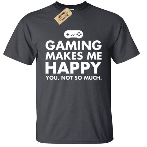 Gaming Makes Me Happy T Shirt Funny Mens Geek Gamer Ps4 Xbox One Pc