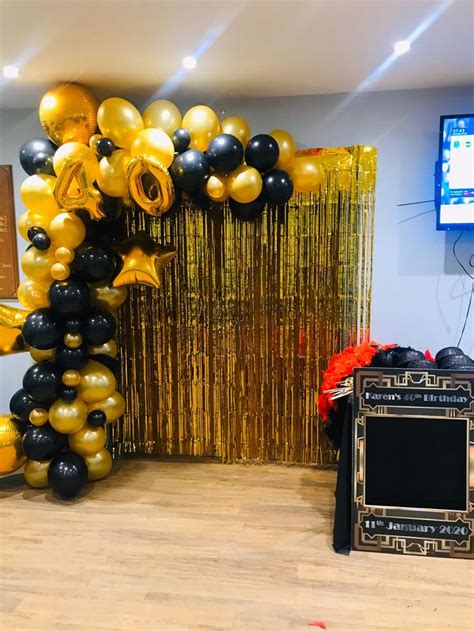 Black And Gold Theme Balloon Half Arch In 2023 Black And Gold Theme