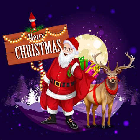 Banco De Imágenes Gratis Santa Claus Con Mensaje De Merry Christmas