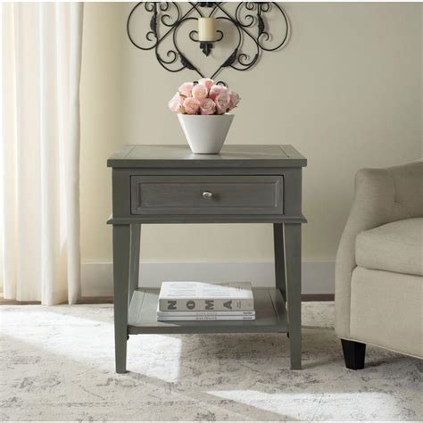 Safavieh Manelin Ash Gray Storage End Table Amh6640c The Home Depot