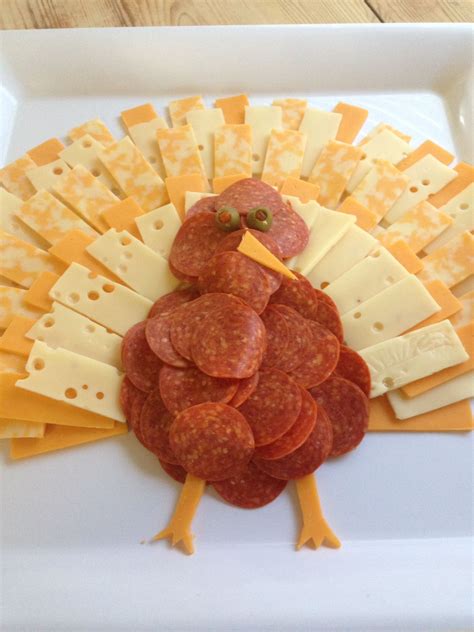 Festive Thanksgiving Cheese Platter With Turkey Shaped Delights