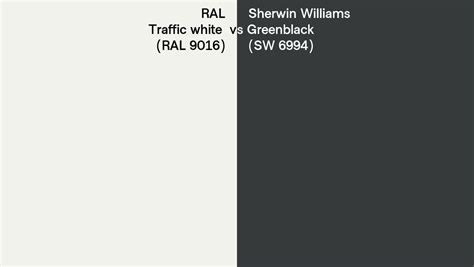 Ral Traffic White Ral Vs Sherwin Williams Greenblack Sw