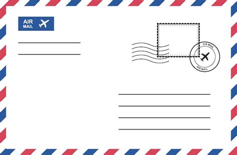 Postal De Correo Con La Carta Dentro De La Plantilla De Diseño 44c