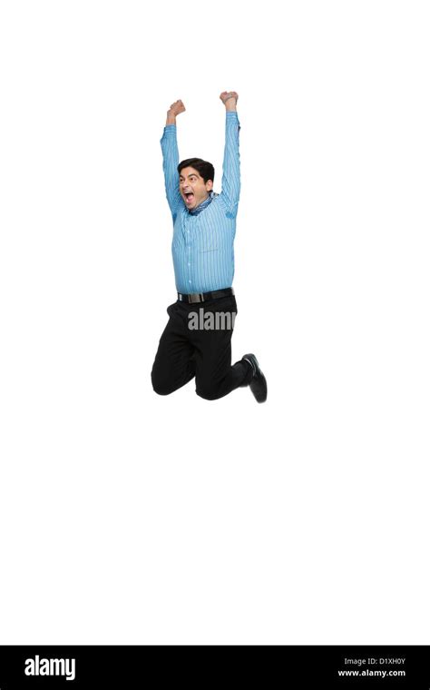 Businessman Jumping In The Air Stock Photo Alamy