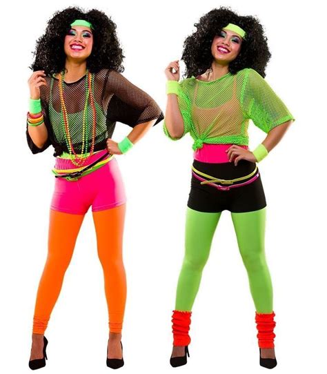 Ladies 80s 1980s Neon Fancy Dress Dance Hen Party Costume Ra Ras Hot Pants Legs Ebay 80s