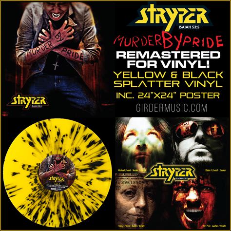 Stryper Murder By Pride Vinyl Yellow W Black Splatter Poster 2
