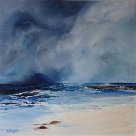 Storm Over Ailsa Craig A Scottish Seascape Acrylic Painting By