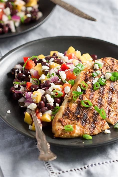 Chicken & green mango thai salad. Cajun Grilled Chicken with Black Bean Mango Salad ...
