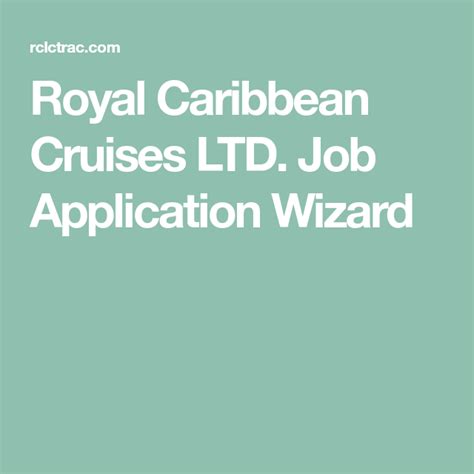 Rcl) is a global cruise vacation company that owns and operates please keep in mind that the more relevant details you provide in your application, the better our. Royal Caribbean Cruises LTD. Job Application Wizard in ...