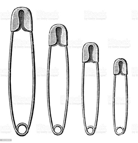 Safety Pin Stock Illustration Download Image Now Old Fashioned