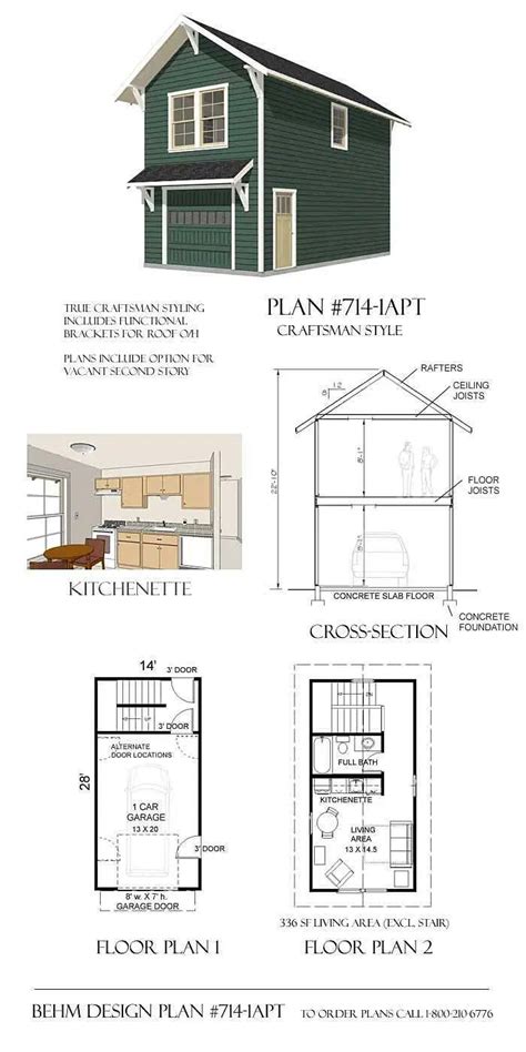 Two Story Garage Plans With Loft And Living Room In The Middle One