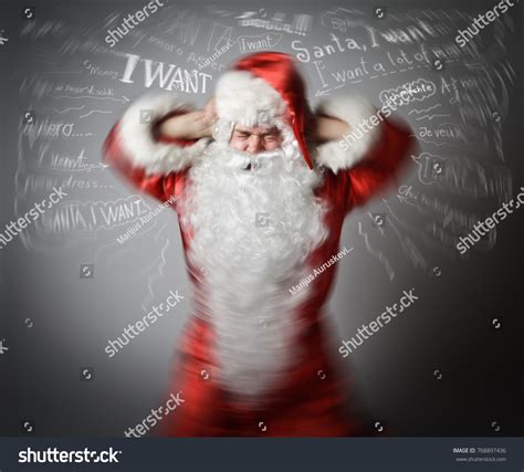 Frustrated Santa Claus Santa Claus Suffering Stock Photo 768897436
