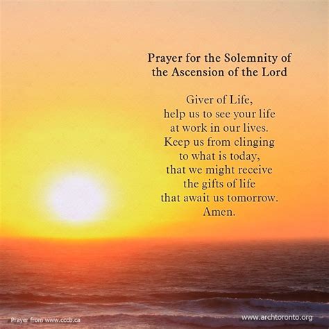 Prayer For The Solemnity Of The Ascension Of The Lord Prayers