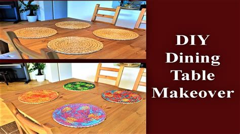 Diy Dining Table Makeover Old Place Mats Makeover Youtube