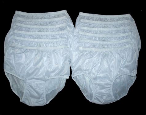 Discount30 12pcs Classic Nylon White Panties Vintage Style Womens