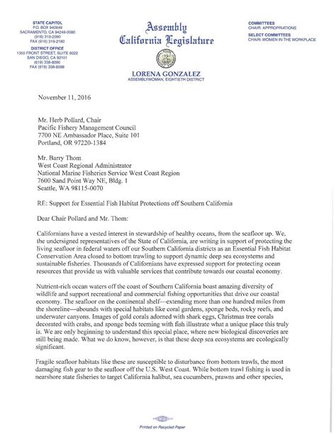 California Legislative Letters Of Support Oceana Usa