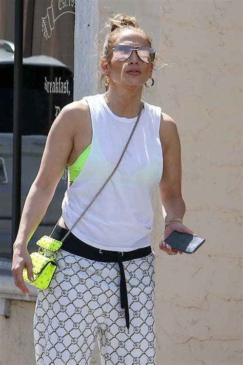 Jennifer Lopez White Printed Tour Sweatpants Street Style Miami On