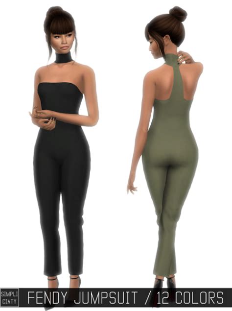 Sims 4 Ccs The Best Fendi Jumpsuit In 12 Colors By Simpliciaty