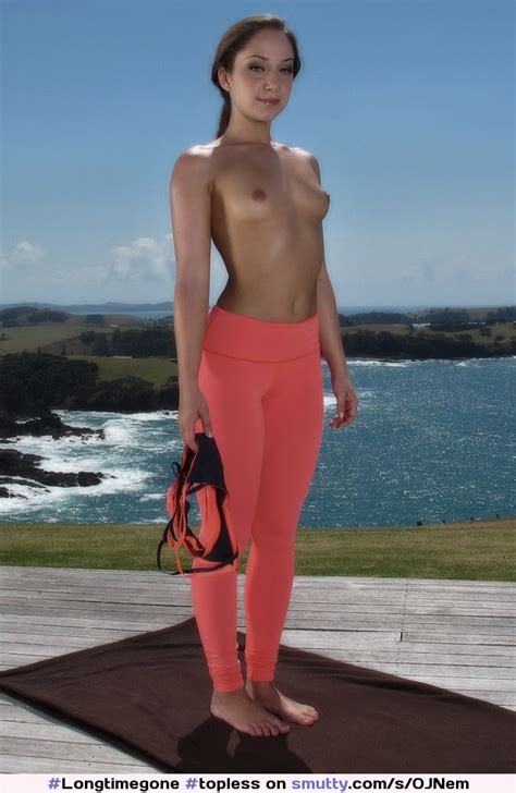 Topless Yogapants Outside Smalltits Brunette Cameltoe Longtimegone Smutty Com
