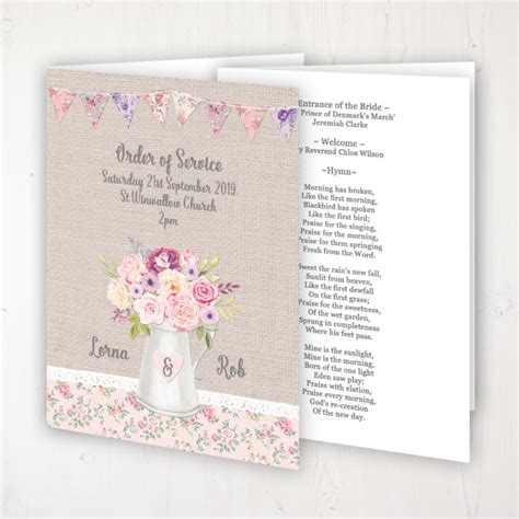 Floral Blooms Order Of Service Booklet Sarah Wants Stationery