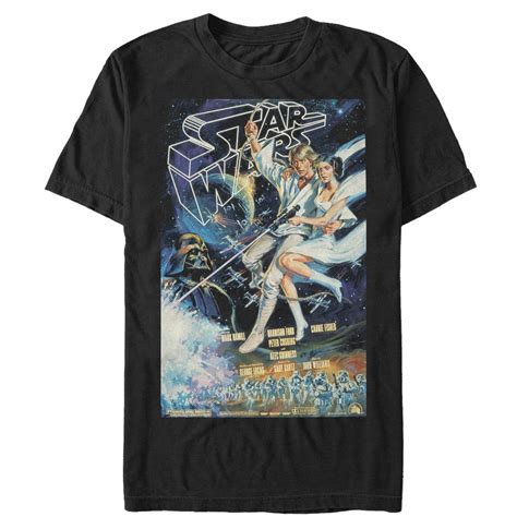 Star Wars Mens Star Wars Vintage Poster T Shirt Black