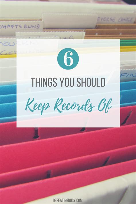 6 Things You Should Keep Records Of Defeating Busy Make Time For