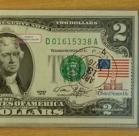 First Day Issue Two Dollar Bills 1976