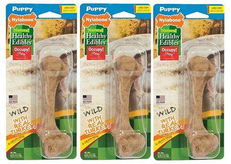 Nylabone Healthy Edibles Dog Chew Treat Bones Puppies Wild Turkey