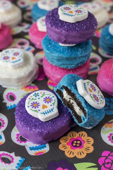 I knew i needed some oreo halloween treats. Sugar Skull Chocolate Covered Oreo Cookies - Young At Heart Mommy