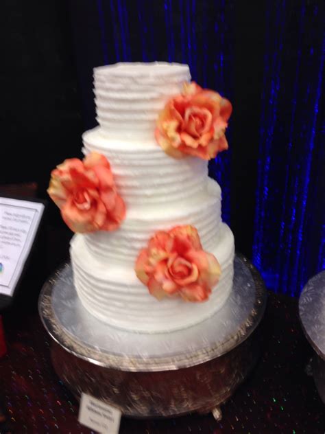 Coral Flower Wedding Cake Wedding Cakes Cake Wedding Cakes With Flowers