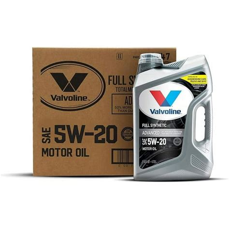 Valvoline Advanced Full Synthetic Sae 5w 20 Motor Oil 5 Qt Case Of 3