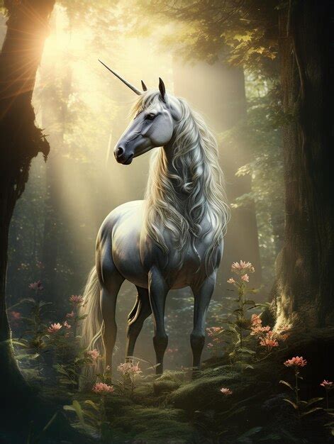 Premium Ai Image Unicorn A Mythical Creature Hoofed Animal A Horse