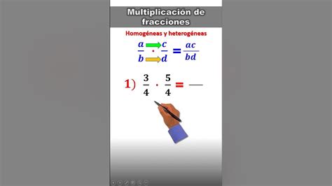 Multiplicación De Fracciones Homogéneas Y Heterogéneas Fracciones Shortsfeed Ejemplo 2