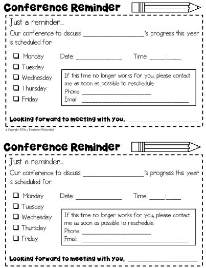 This Is A Note To Remind Parents Of Your Scheduled Parent Teacher