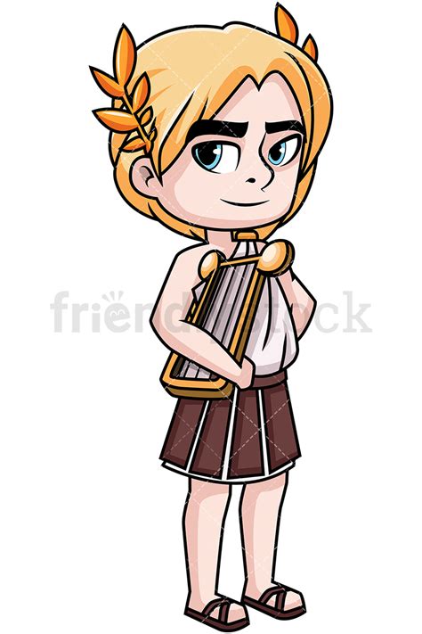 Greek art is characterised by perfection. Apollo God Of Light Cartoon Vector Clipart - FriendlyStock