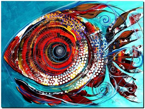 See more ideas about abstract, art, illustration. "Tiny Blue Pill" (2015) | Abstract fish painting, Fish art ...