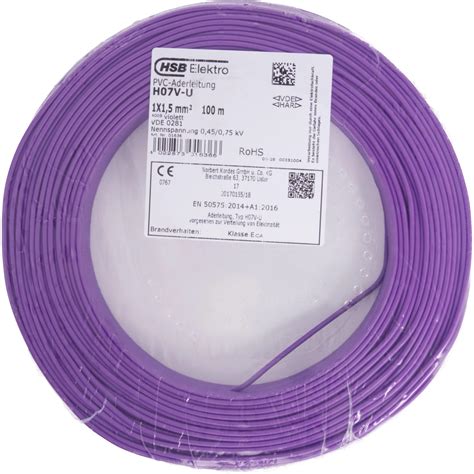 aderleitung h07v u 1 5 mm² violett 100 m kaufen bei obi
