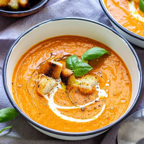 Creamy Tomato Basil Soup Recipe Happy Foods Tube