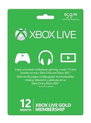 Microsoft Xbox Live 12 Month Gold Card Perrayisuma