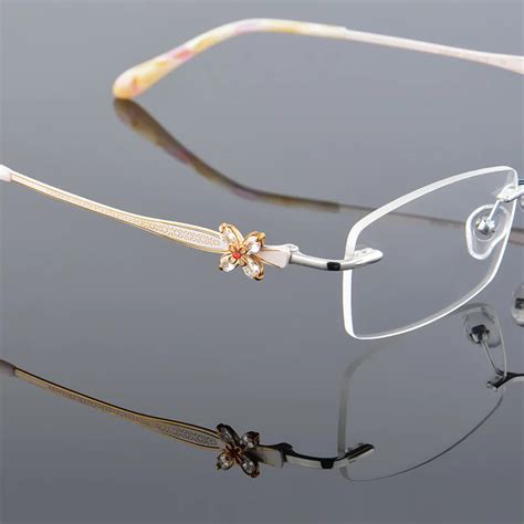 pure titanium rimless glasses for women myopia optical eyewear prescription gafas oculos de grau