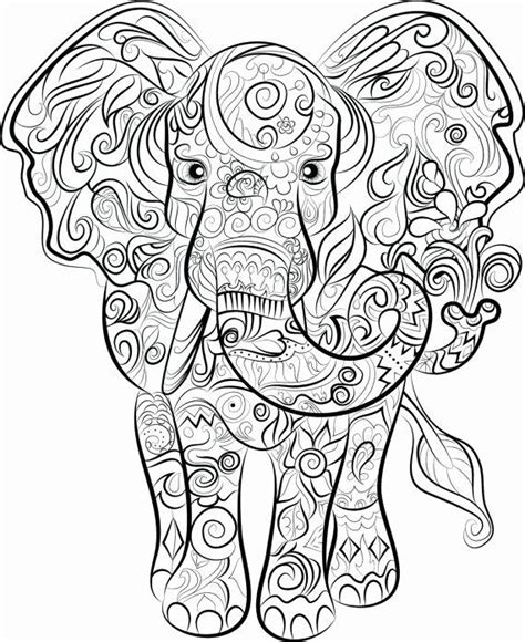 Coloring Pages For Adults Elephant In 2020 Elephant Coloring Page