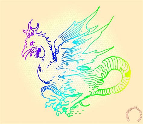 Albrecht Durer Rainbow Dragon Painting Rainbow Dragon Print For Sale