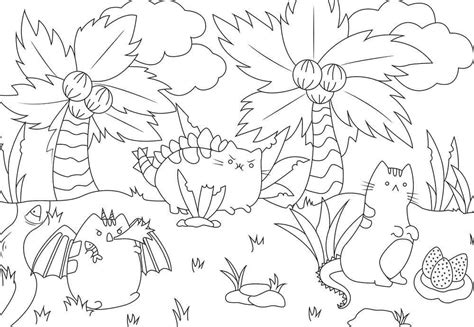 Pusheen Dinosaur Coloring Pages Coloring Pages