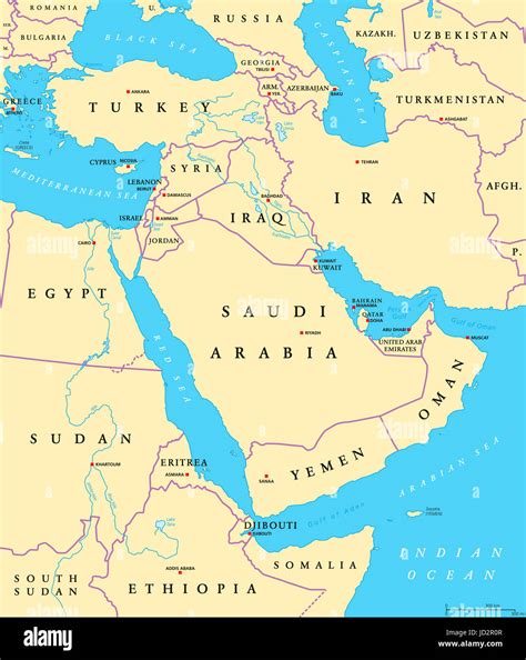 Mapa De Oriente Medio De Cisjordania